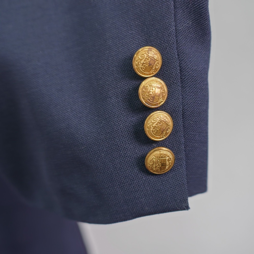 Christian Brooks Blue Wool 2 Gold Button Blazer 44L Tagged 46L - Picture 3 of 11